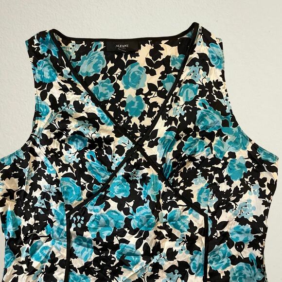 Silk floral babydoll tank top Y2K office siren career chic - Picture 2 of 9